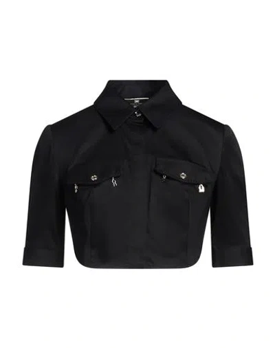 Elisabetta Franchi Woman Shirt Black Size 4 Cotton, Elastane