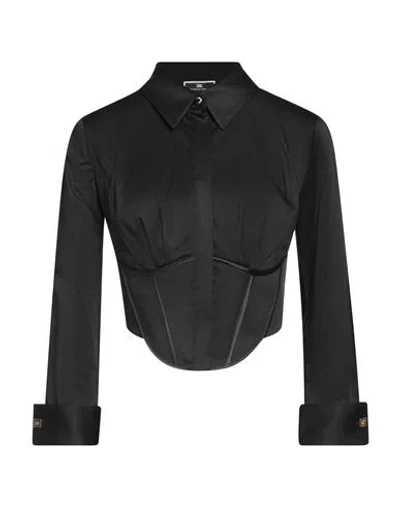 Elisabetta Franchi Woman Shirt Black Size 6 Lycra, Elastane, Polyester