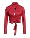 Elisabetta Franchi Woman Shirt Brick Size 4 Lycra, Elastane In Red
