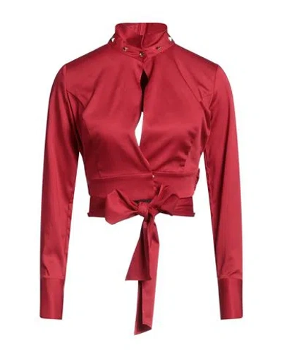Elisabetta Franchi Woman Shirt Brick Size 4 Lycra, Elastane In Red
