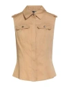 Elisabetta Franchi Woman Shirt Camel Size 8 Cotton, Elastane In Brown
