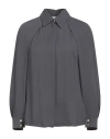 Elisabetta Franchi Woman Shirt Charcoal Size 10 Viscose In Gray