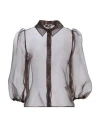 Elisabetta Franchi Woman Shirt Dark Brown Size 8 Polyester In Brown