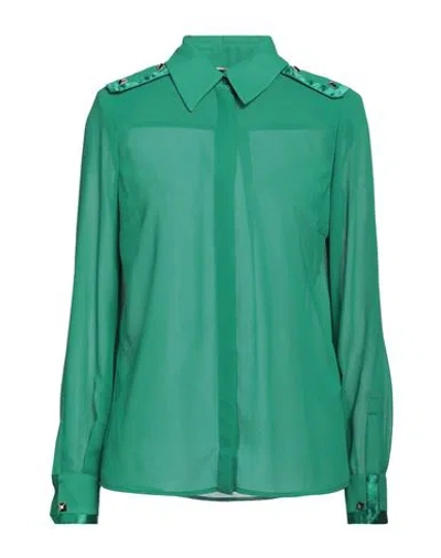 Elisabetta Franchi Woman Shirt Emerald Green Size 4 Polyester, Elastane