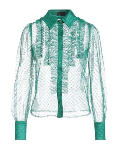 Elisabetta Franchi Woman Shirt Green Size 6 Polyamide