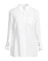 Elisabetta Franchi Striped Jacquard Poplin Shirt With Cufflinks In White