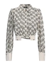 Elisabetta Franchi Georgette-bluse Mit Logo-print In White