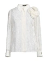 Elisabetta Franchi Woman Shirt Ivory Size 10 Viscose, Silk In White