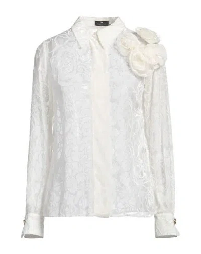 Elisabetta Franchi Woman Shirt Ivory Size 10 Viscose, Silk In White