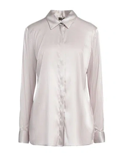 Elisabetta Franchi Woman Shirt Light Grey Size 10 Silk, Elastane