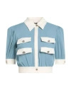 Elisabetta Franchi Woman Shirt Pastel Blue Size 4 Viscose