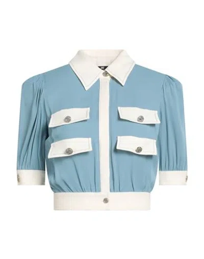 Elisabetta Franchi Woman Shirt Pastel Blue Size 4 Viscose