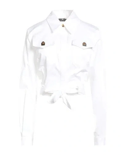 Elisabetta Franchi Woman Shirt White Size 10 Cotton, Elastane