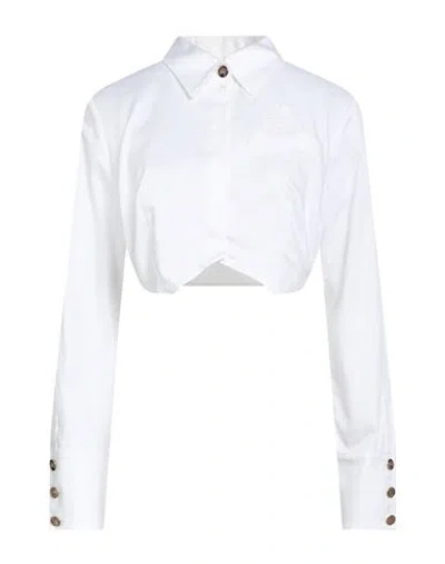 Elisabetta Franchi Woman Shirt White Size 8 Cotton, Elastane