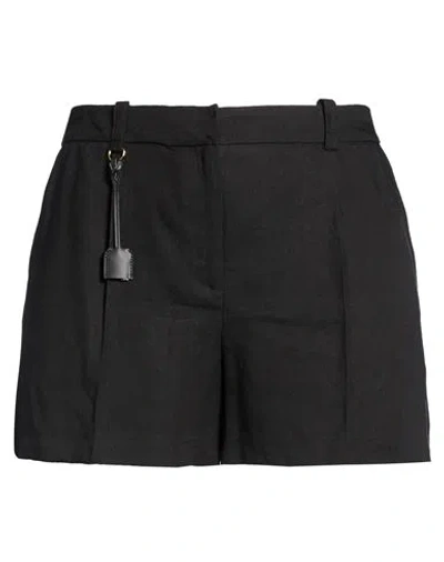 Elisabetta Franchi Woman Shorts & Bermuda Shorts Black Size 2 Viscose, Linen