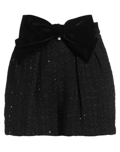 Elisabetta Franchi Woman Shorts & Bermuda Shorts Black Size 4 Cotton, Acrylic, Polyester, Synthetic