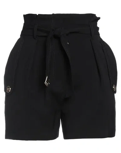 Elisabetta Franchi Woman Shorts & Bermuda Shorts Black Size 6 Viscose, Virgin Wool, Elastane