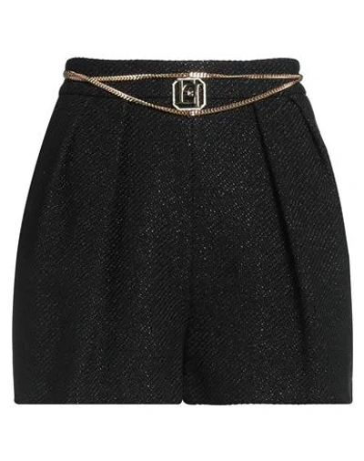 Elisabetta Franchi Woman Shorts & Bermuda Shorts Black Size 8 Polyester, Viscose, Synthetic Fibers,