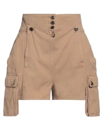 Elisabetta Franchi Woman Shorts & Bermuda Shorts Camel Size 26 Cotton In Brown