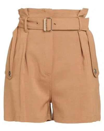 Elisabetta Franchi Woman Shorts & Bermuda Shorts Camel Size 4 Viscose, Virgin Wool, Elastane In Beige