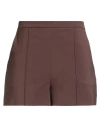 Elisabetta Franchi Woman Shorts & Bermuda Shorts Chocolate Brown Size 8 Polyamide, Elastane In Brown