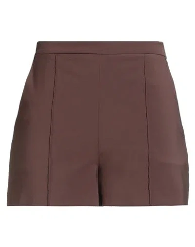Elisabetta Franchi Woman Shorts & Bermuda Shorts Chocolate Brown Size 8 Polyamide, Elastane
