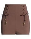 Elisabetta Franchi Woman Shorts & Bermuda Shorts Chocolate Brown Size 8 Polyester, Elastane In Brown