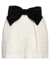 Elisabetta Franchi Woman Shorts & Bermuda Shorts Ivory Size 8 Cotton, Acrylic, Polyester, Synthetic In White