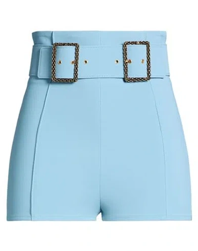 Elisabetta Franchi Woman Shorts & Bermuda Shorts Sky Blue Size 8 Polyester, Elastane