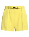 Elisabetta Franchi Woman Shorts & Bermuda Shorts Yellow Size 4 Polyester