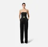 Elisabetta Franchi Lace-up Belted Jumpsuit In Black