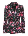 Elisabetta Franchi Woman Suit Jacket Black Size 12 Polyester, Elastane