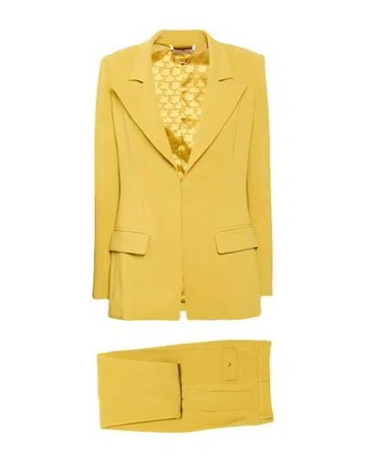 Elisabetta Franchi Woman Suit Mustard Size 4 Polyester, Elastane In Gold