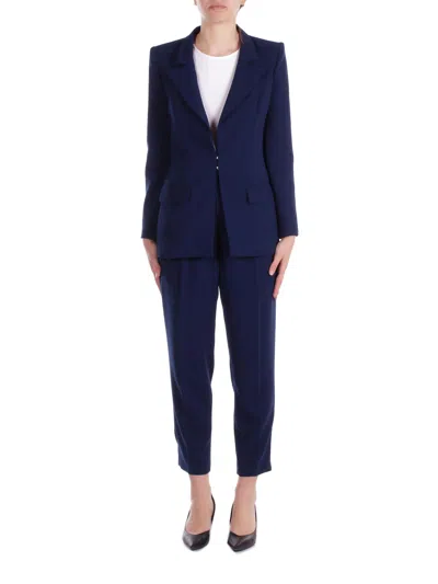 Elisabetta Franchi Woman Suit Tp00351e2 Dc8 Tleur 1 Overseas In Blue