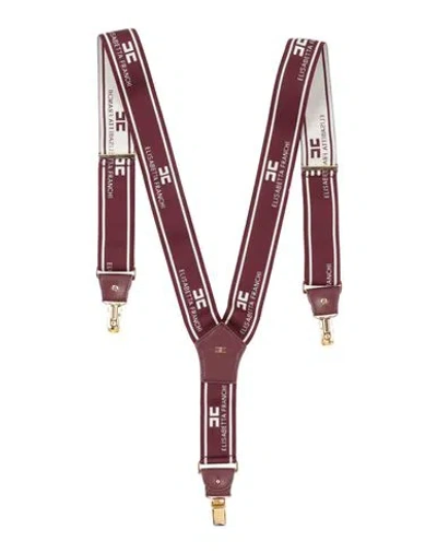 Elisabetta Franchi Woman Suspenders Burgundy Size - Polyamide, Rubber