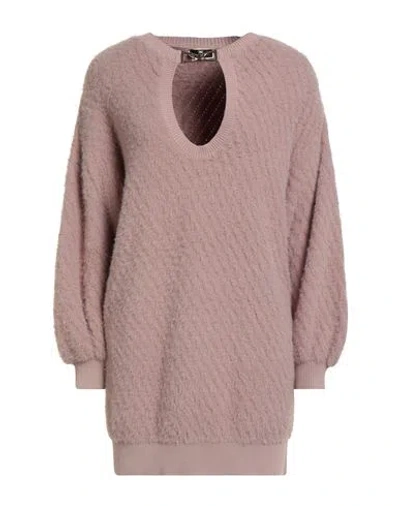 Elisabetta Franchi Woman Sweater Antique Rose Size 4 Polyamide, Wool, Acrylic, Viscose, Polyester In Neutral