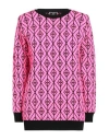 Elisabetta Franchi Woman Sweater Fuchsia Size 4 Polyamide, Viscose, Polypropylene, Polyester In Pink