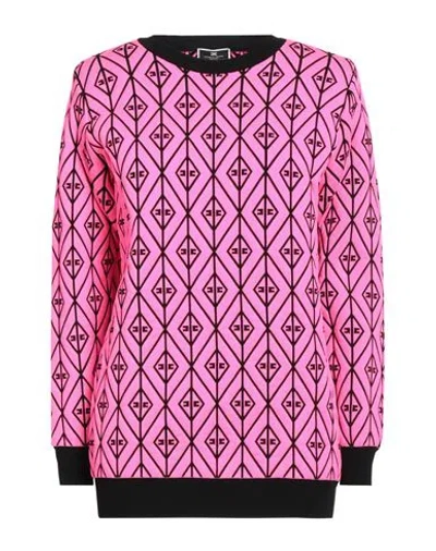 Elisabetta Franchi Woman Sweater Fuchsia Size 4 Polyamide, Viscose, Polypropylene, Polyester In Pink