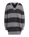 Elisabetta Franchi Woman Sweater Grey Size 6 Acrylic, Polyester, Wool, Alpaca Wool, Polyamide In Gray