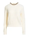Elisabetta Franchi Woman Sweater Ivory Size 12 Viscose, Polyester In Neutral