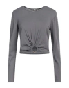 Elisabetta Franchi Woman Sweater Lead Size 10 Viscose, Polyester In Grey