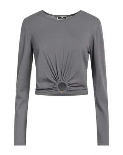 Elisabetta Franchi Woman Sweater Lead Size 10 Viscose, Polyester In Grey