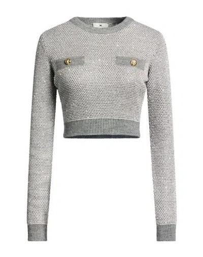 Elisabetta Franchi Woman Sweater Light Grey Size 2 Polyester, Acrylic, Wool, Alpaca Wool In Gray