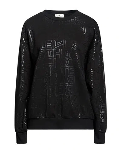 Elisabetta Franchi Woman Sweatshirt Black Size 6 Cotton, Polyester, Elastane