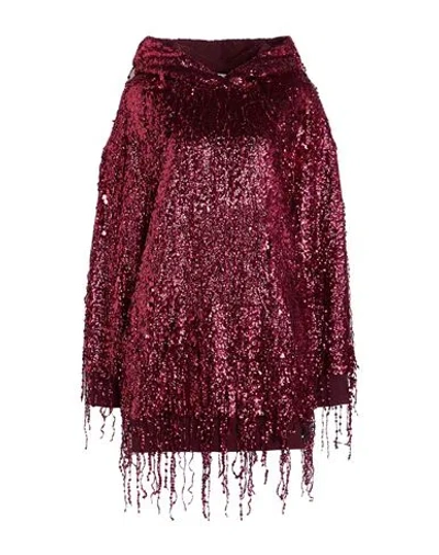 Elisabetta Franchi Woman Sweatshirt Garnet Size 4 Cotton, Polyester In Burgundy