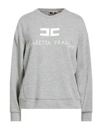 Elisabetta Franchi Woman Sweatshirt Light Grey Size 12 Cotton, Polyester In Brown