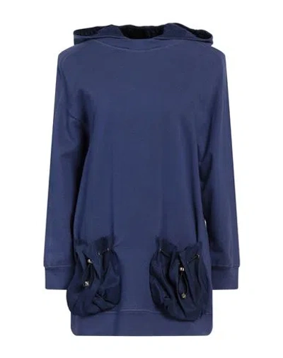 Elisabetta Franchi Woman Sweatshirt Navy Size 4 Cotton, Polyester