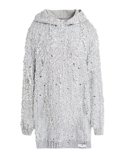 Elisabetta Franchi Woman Sweatshirt Silver Size 4 Cotton, Polyester In Gray