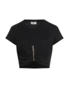 Elisabetta Franchi Woman T-shirt Black Size 10 Cotton