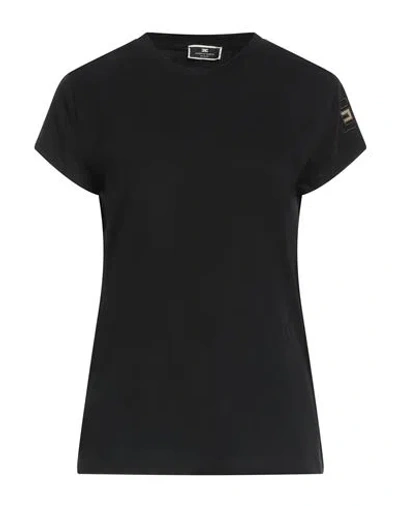 Elisabetta Franchi Black Rubberised-logo T-shirt